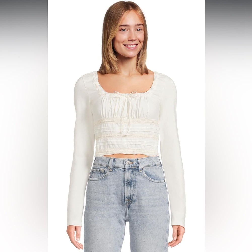 Free People Womens Scarlet Smocked Long Sleeve